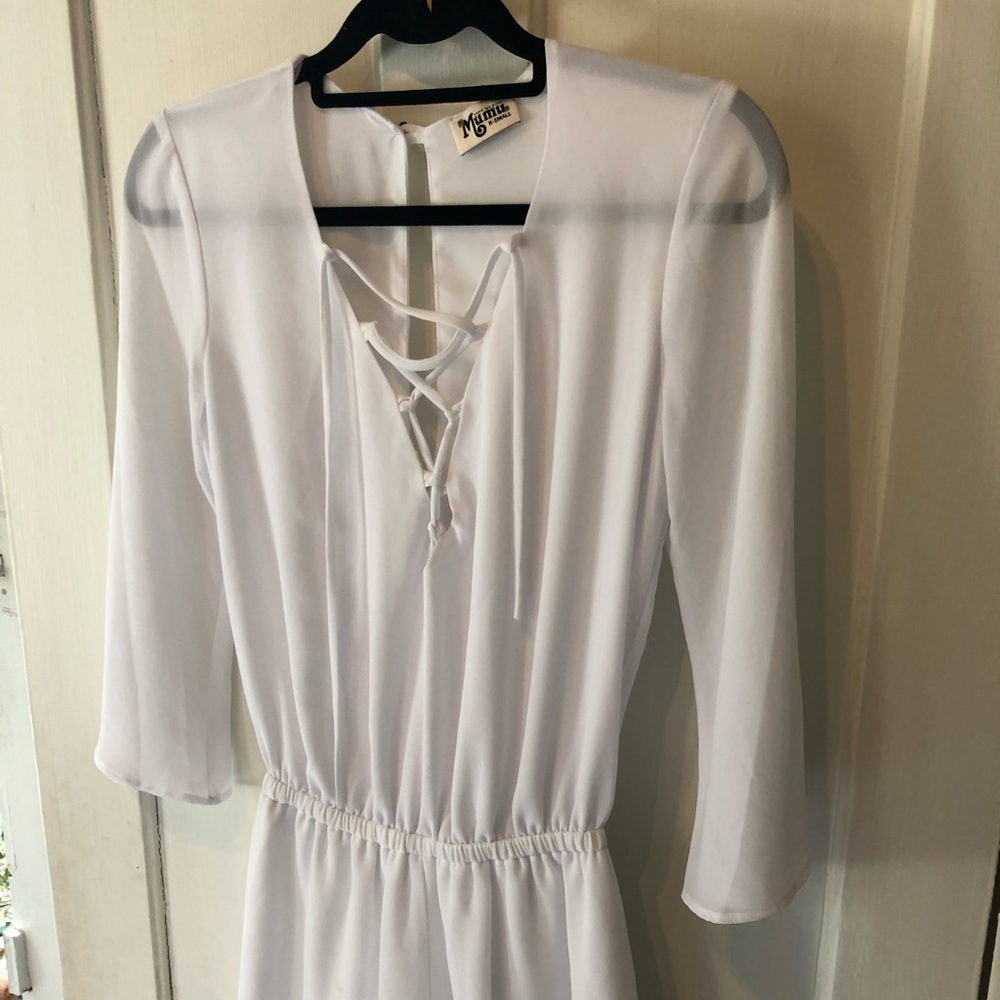 SMYM white lace up romper